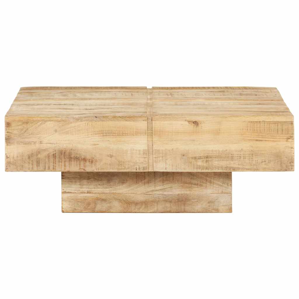 Tavolino da Salotto 80x80x28 cm in Legno Massello di Mango | homemem39