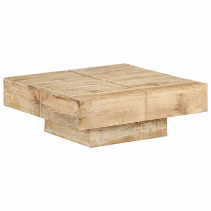 Tavolino da Salotto 80x80x28 cm in Legno Massello di Mango | homemem39