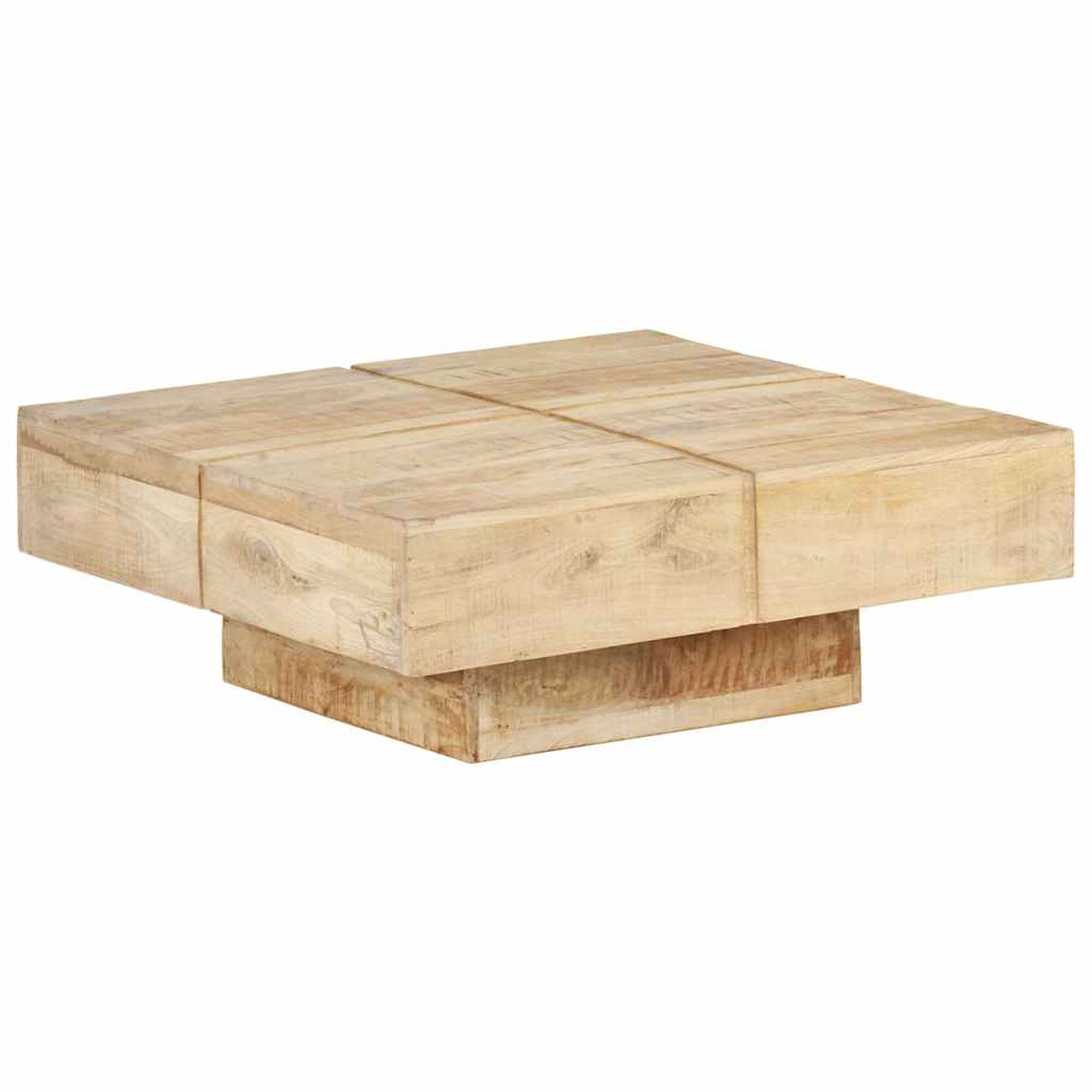 Tavolino da Salotto 80x80x28 cm in Legno Massello di Mango | homemem39