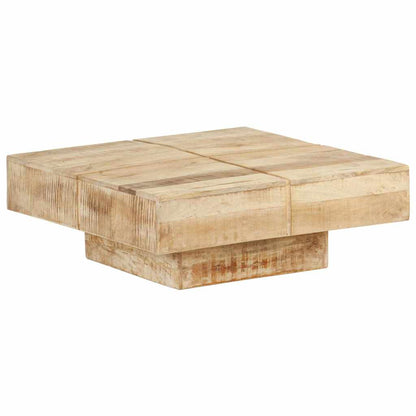 Tavolino da Salotto 80x80x28 cm in Legno Massello di Mango | homemem39