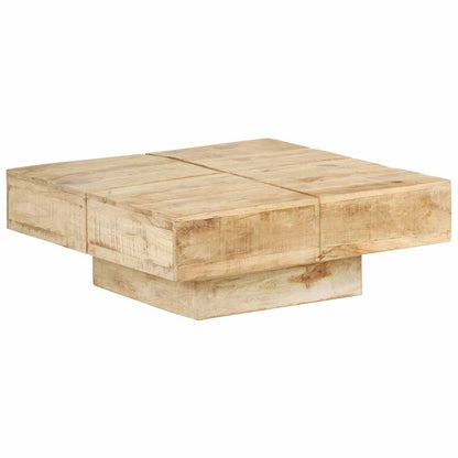 Tavolino da Salotto 80x80x28 cm in Legno Massello di Mango | homemem39