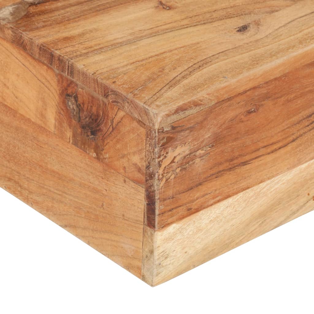 Tavolino da Salotto 80x80x28 cm in Legno Massello di Acacia | homemem39