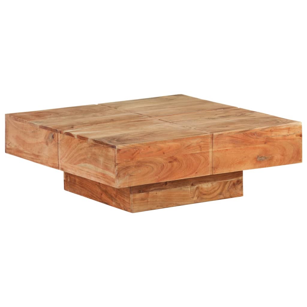 Tavolino da Salotto 80x80x28 cm in Legno Massello di Acacia | homemem39
