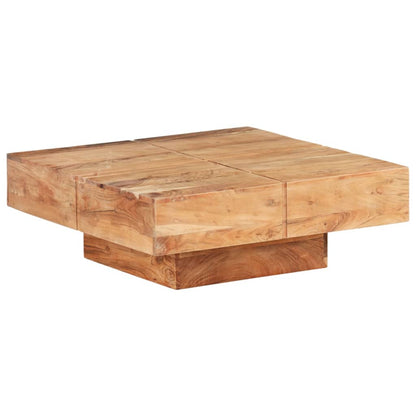 Tavolino da Salotto 80x80x28 cm in Legno Massello di Acacia | homemem39