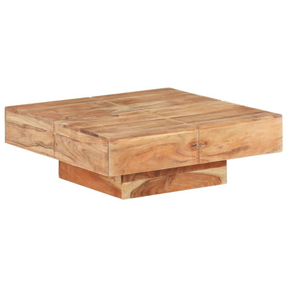 Tavolino da Salotto 80x80x28 cm in Legno Massello di Acacia | homemem39