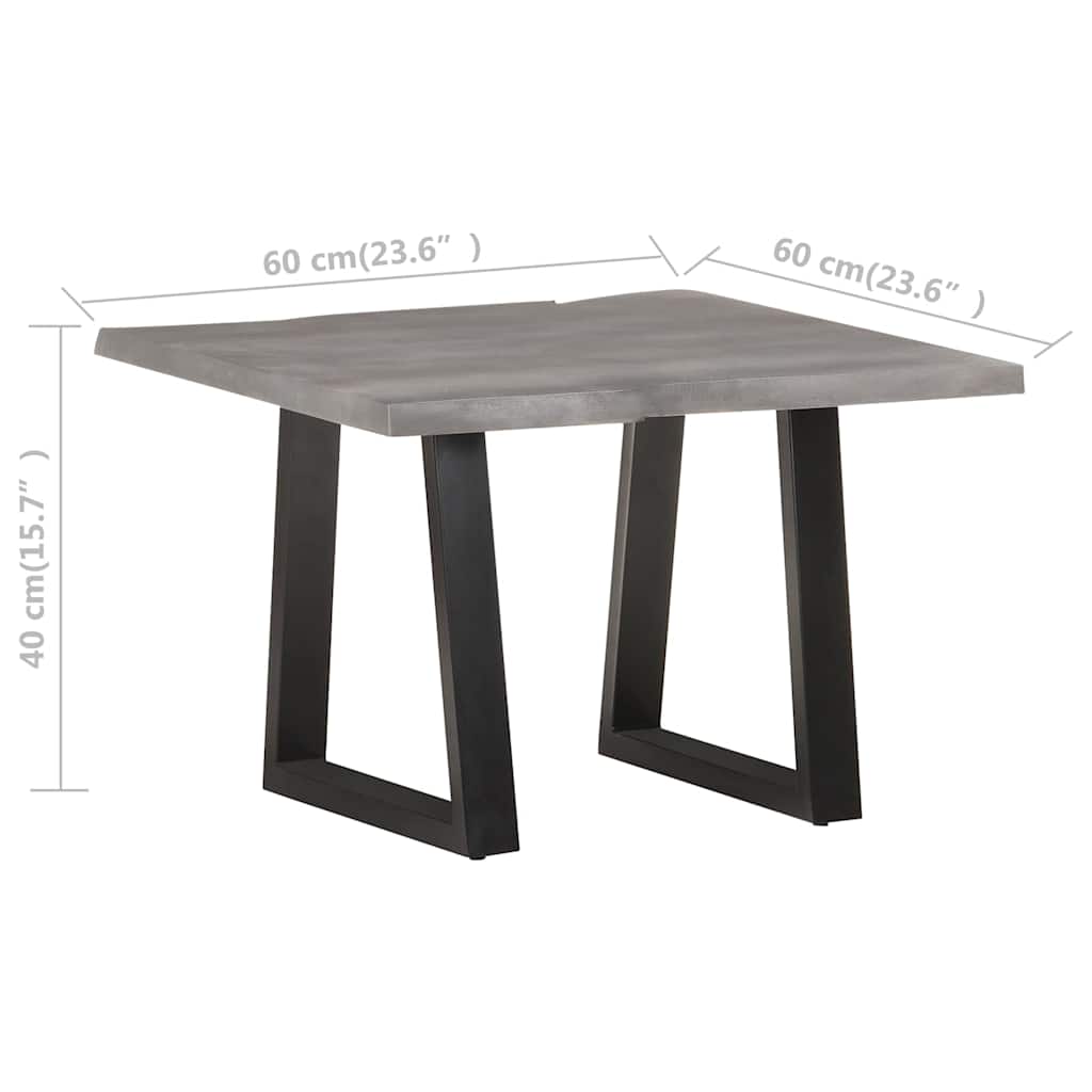 Tavolino da Salotto con Bordi Vivi 60x60x40 cm Massello Acacia | homemem39