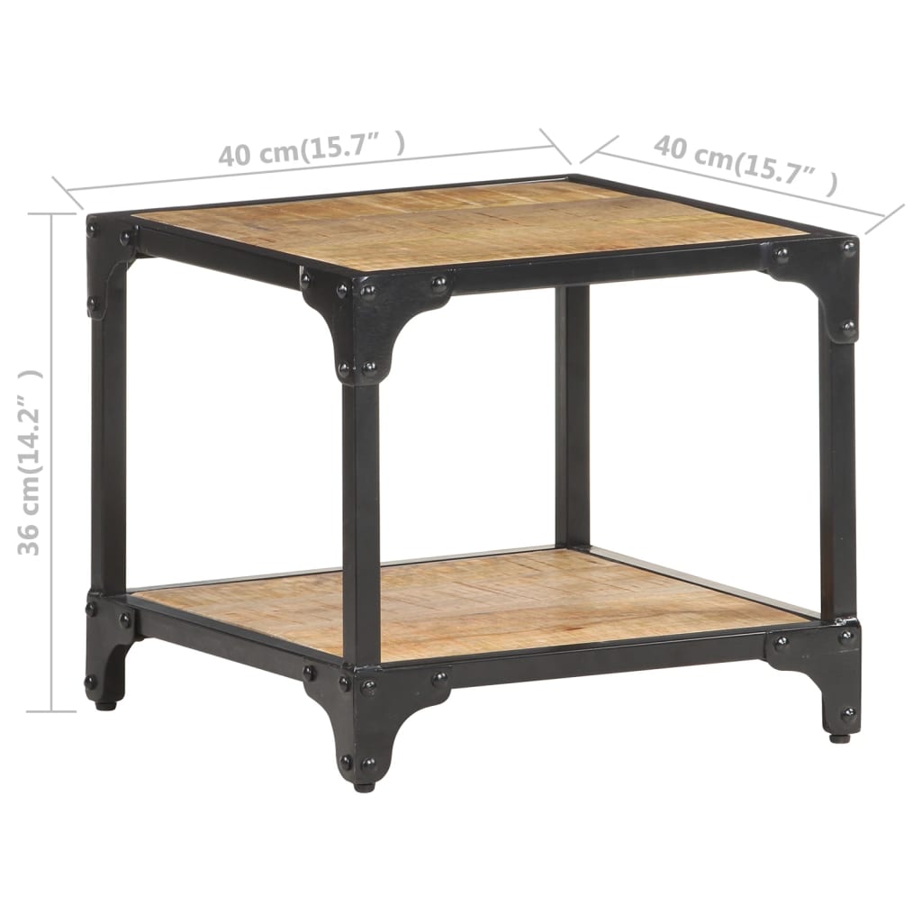 Tavolino da Salotto 40x40x36 cm Legno Massello di Mango Grezzo | homemem39