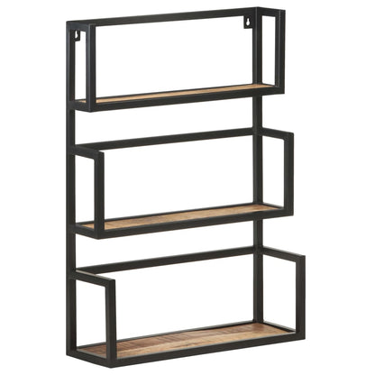 Scaffale a Muro 60x20x85 cm in Legno di Mango Grezzo | homemem39