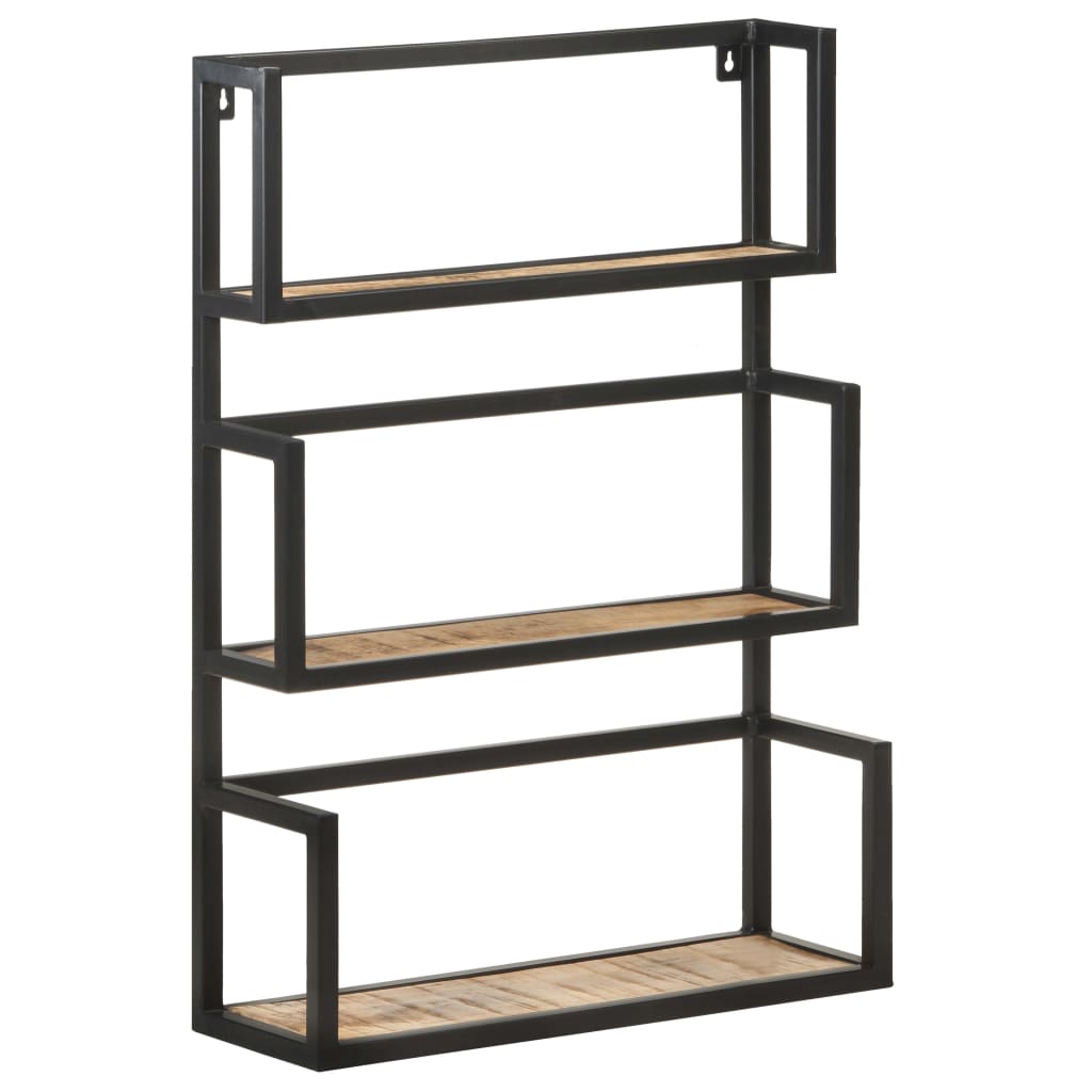 Scaffale a Muro 60x20x85 cm in Legno di Mango Grezzo | homemem39