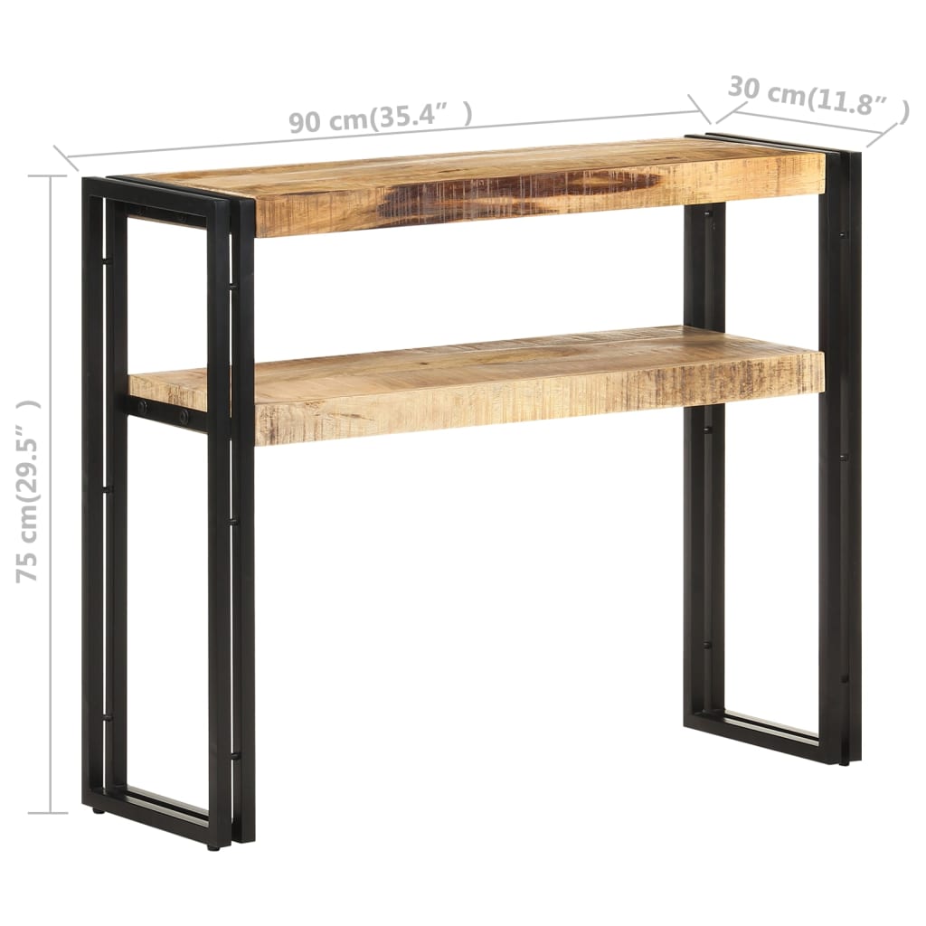 Tavolo Consolle 90x30x75 cm in Legno di Mango Grezzo - homemem39