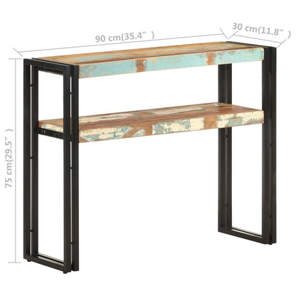 Tavolo Consolle 90x30x75 cm in Legno Massello di Recupero - homemem39
