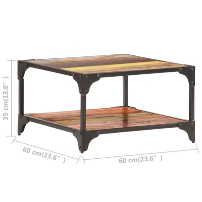 Tavolino da Salotto 60x60x35 cm in Legno Massello di Recupero | homemem39