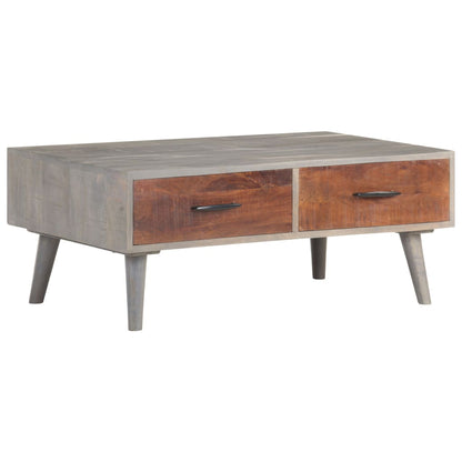 Tavolino Grigio 100x60x40 cm Legno Massello di Mango Grezzo | homemem39