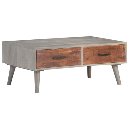 Tavolino Grigio 100x60x40 cm Legno Massello di Mango Grezzo | homemem39