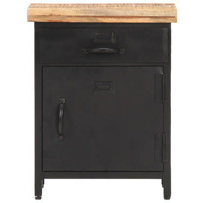 Comodino 40x30x52 cm in Legno di Mango Grezzo - homemem39