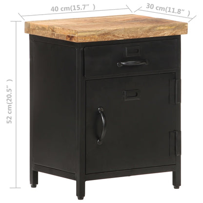 Comodino 40x30x52 cm in Legno di Mango Grezzo - homemem39