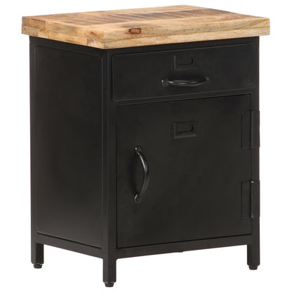 Comodino 40x30x52 cm in Legno di Mango Grezzo - homemem39