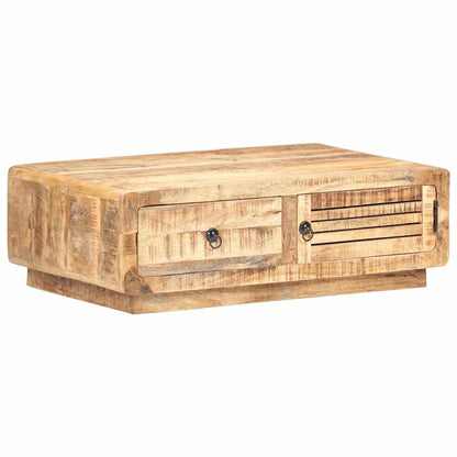 Tavolino da Salotto 90x60x29 cm in Legno di Mango Grezzo