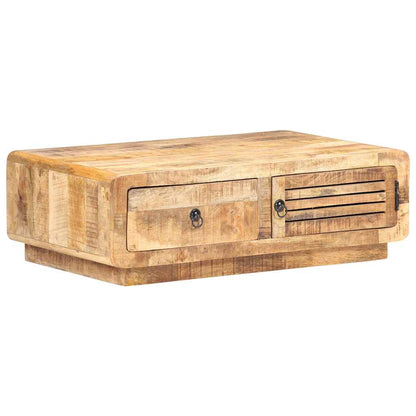 Tavolino da Salotto 90x60x29 cm in Legno di Mango Grezzo