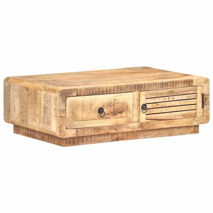 Tavolino da Salotto 90x60x29 cm in Legno di Mango Grezzo
