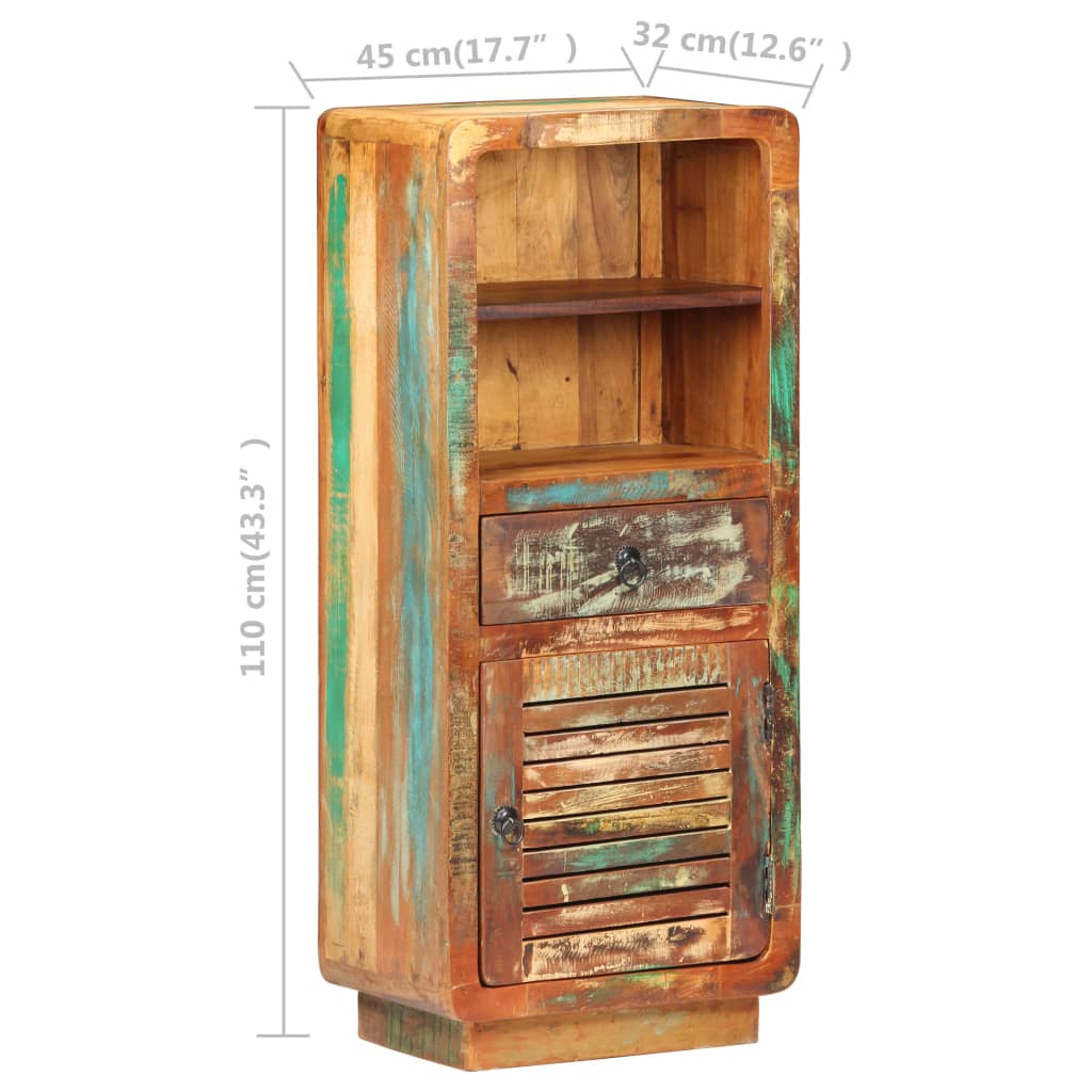 Credenza Alta 45x32x110 cm in Legno Massello di Recupero | homemem39