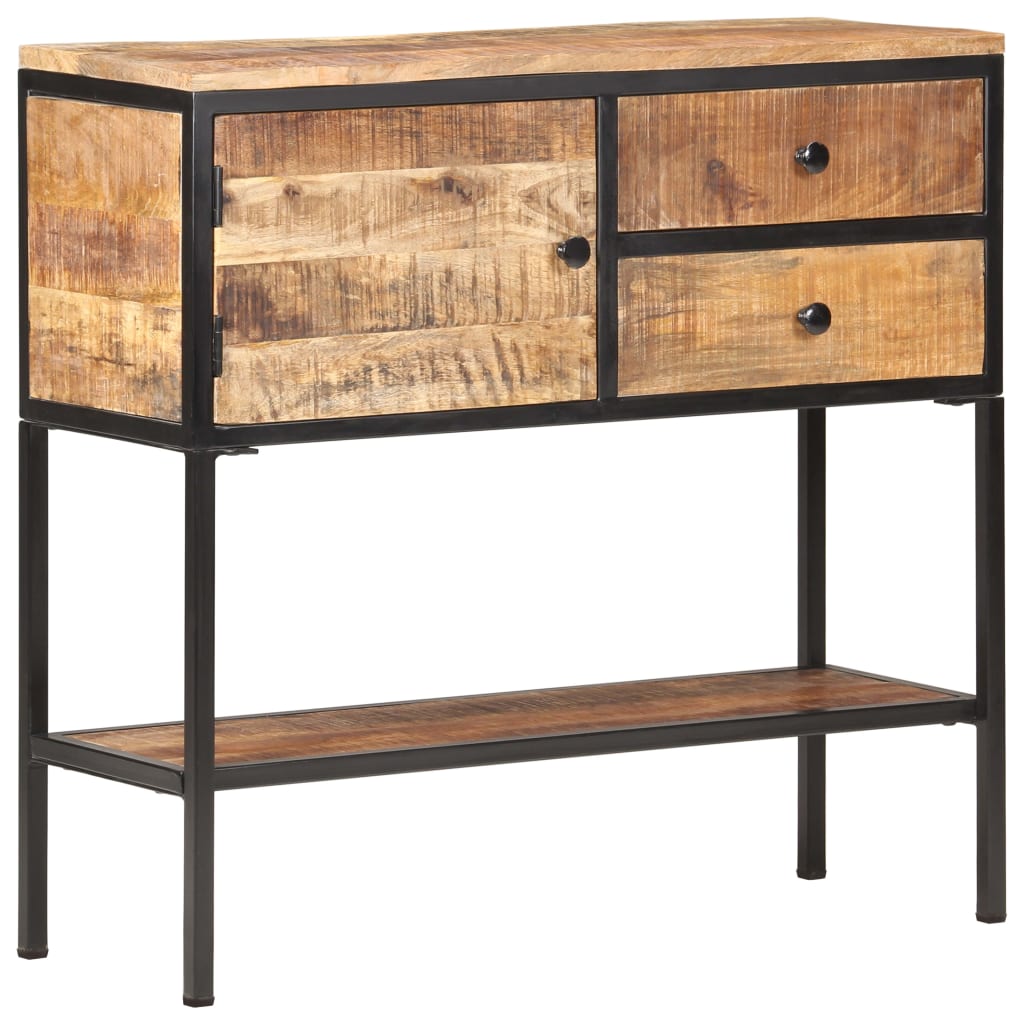 Credenza 85x30x80 cm in Legno Massello di Mango Grezzo - homemem39