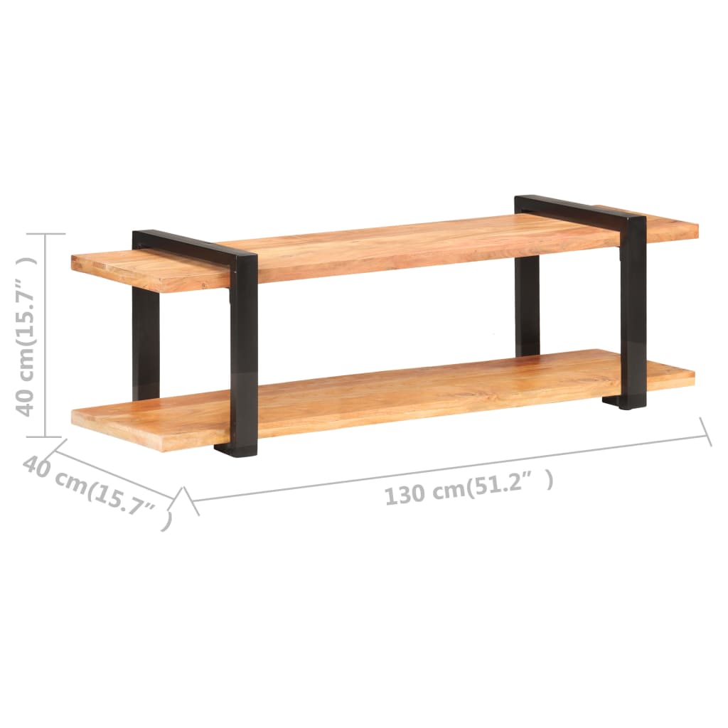 Mobile Porta TV 130x40x40 cm in Legno Massello di Acacia - homemem39
