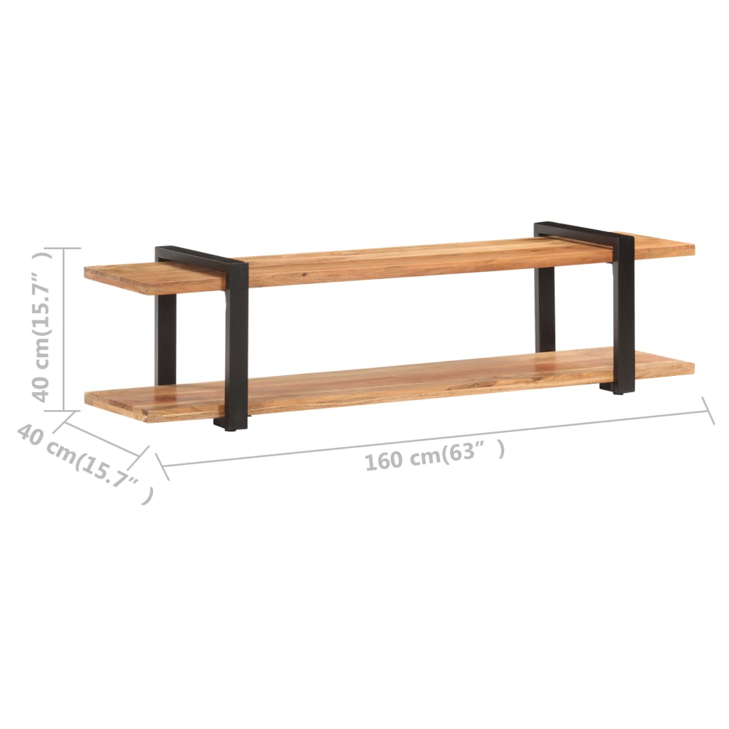Mobile Porta TV 160x40x40 cm in Legno Massello di Acacia - homemem39