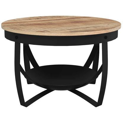 Tavolino da Salotto Ø68x43cm in Legno di Mango Grezzo | homemem39