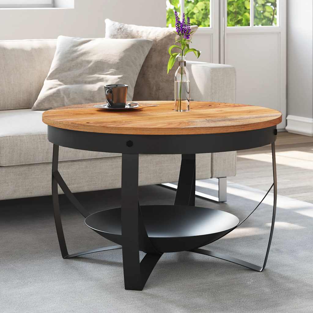 Tavolino da Salotto Ø68x43 cm in Legno Massello di Acacia | homemem39