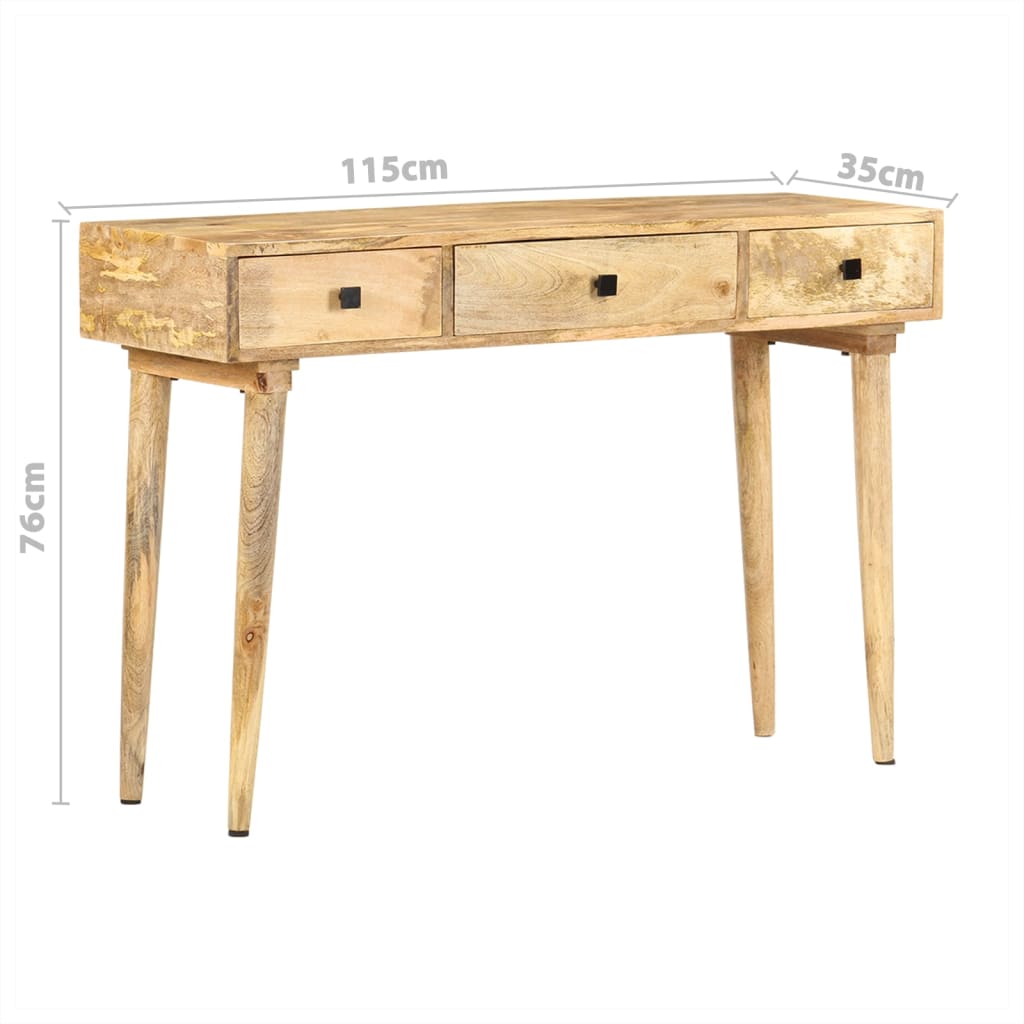 Tavolo Consolle 115x35x76 cm in Legno Massello di Mango