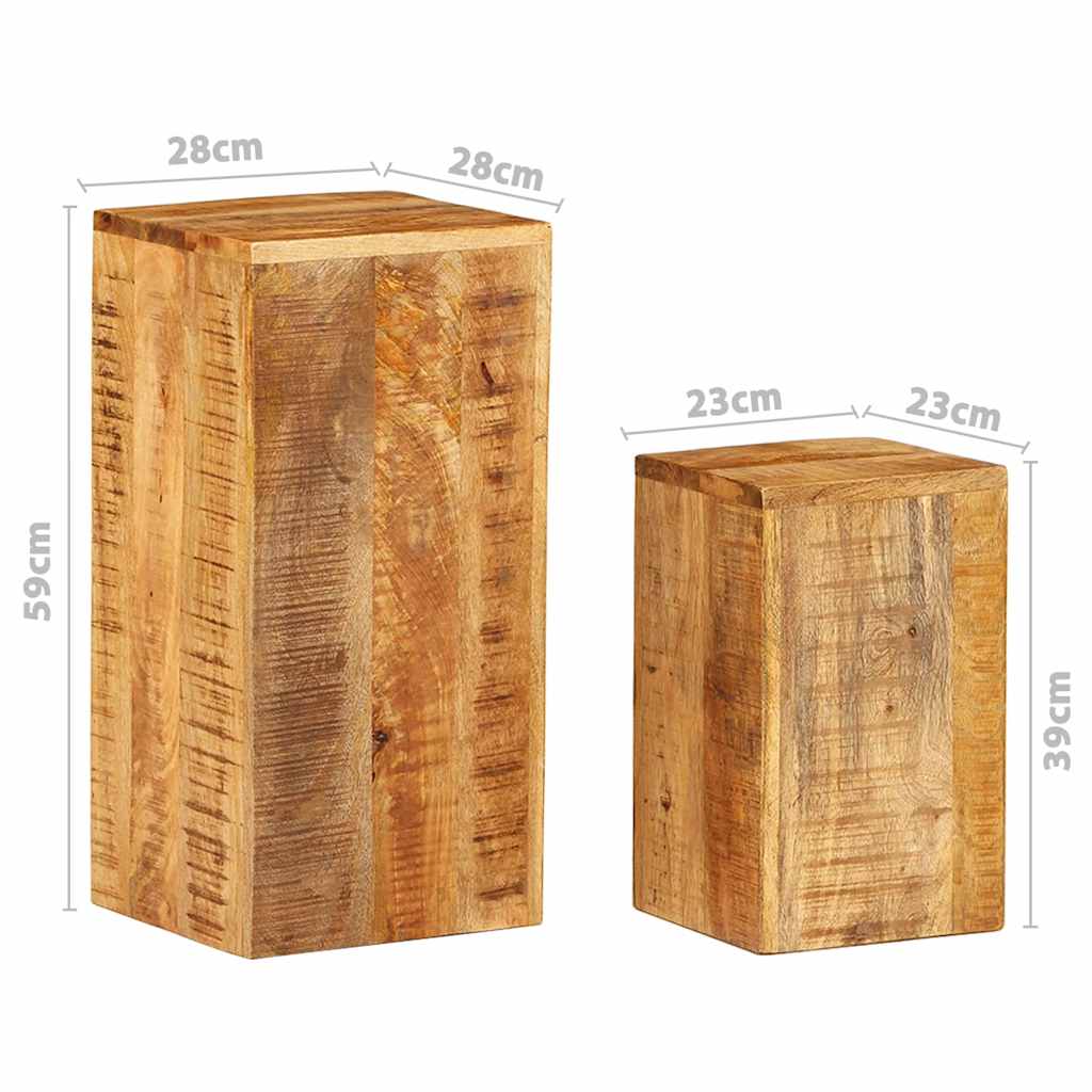 Supporti per Piante 2 pz in Legno Massello di Mango - homemem39