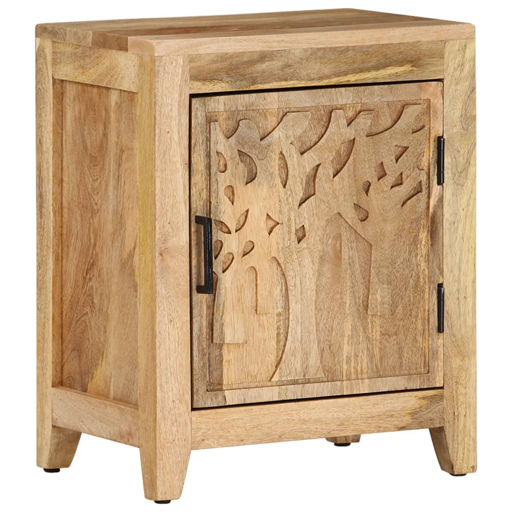Comodino 40x30x50 cm in Legno Massello di Mango - homemem39