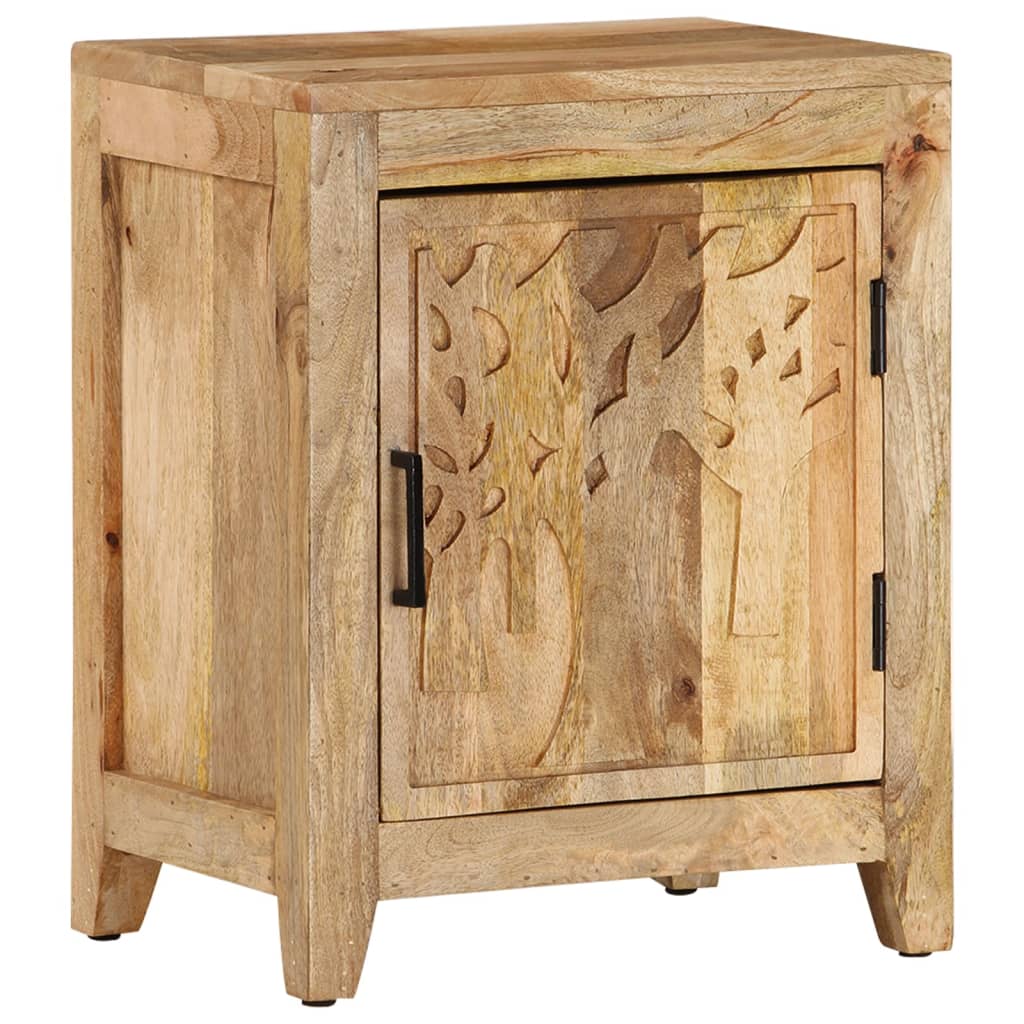 Comodino 40x30x50 cm in Legno Massello di Mango - homemem39