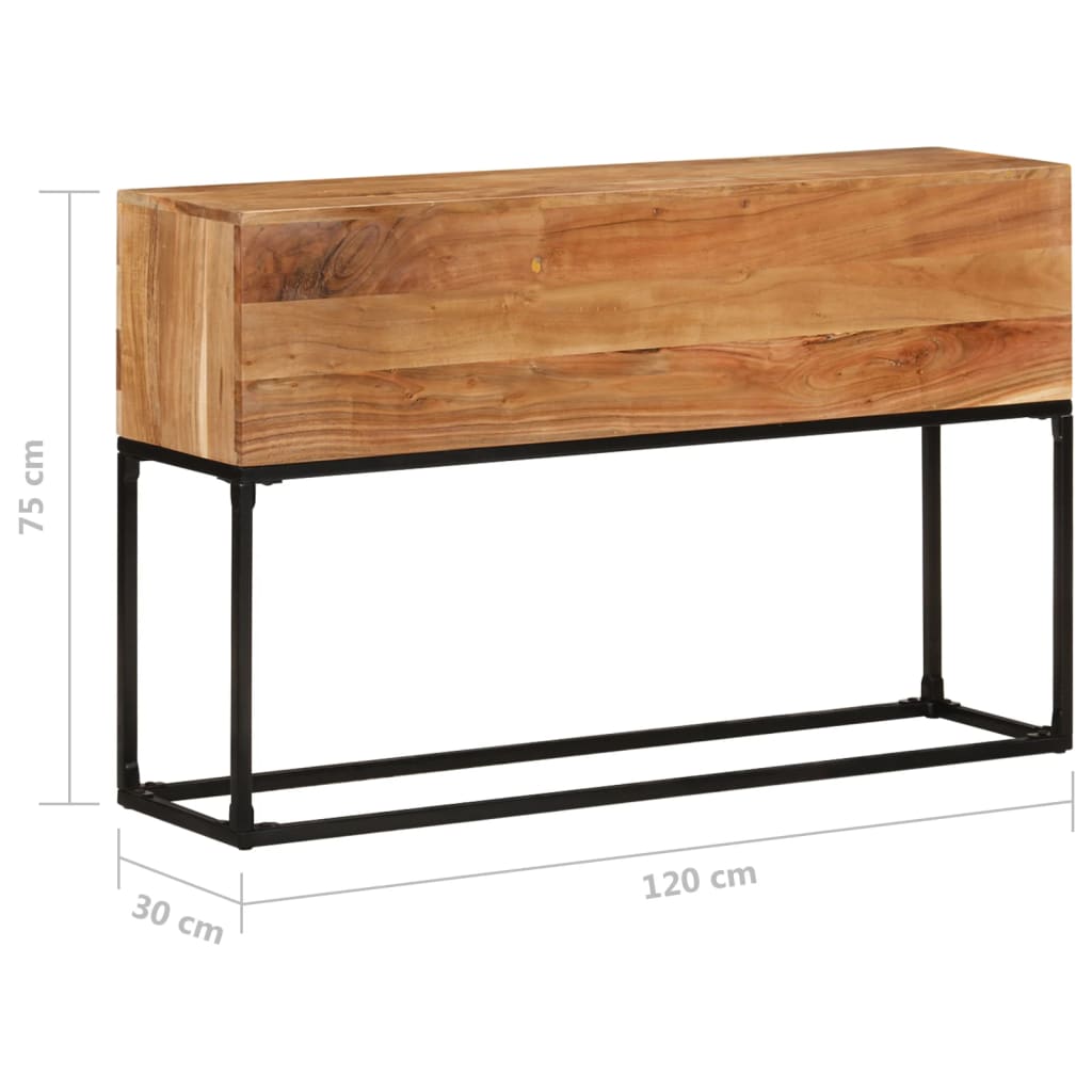 Tavolo Consolle 120x30x75 cm in Legno Massello di Acacia | homemem39
