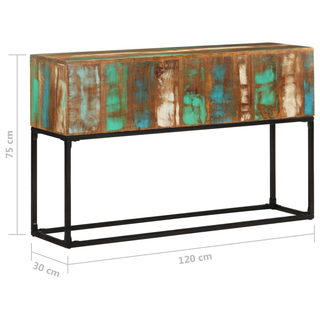 Tavolo Consolle 120x30x75 cm in Legno Massello di Recupero | homemem39