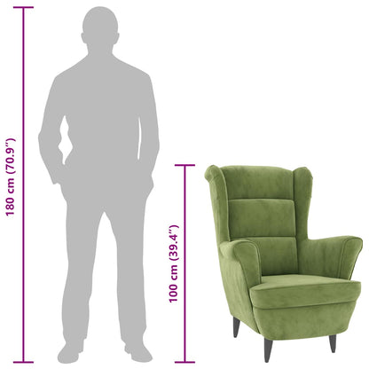 Poltrona Verde Chiaro in Velluto - homemem39