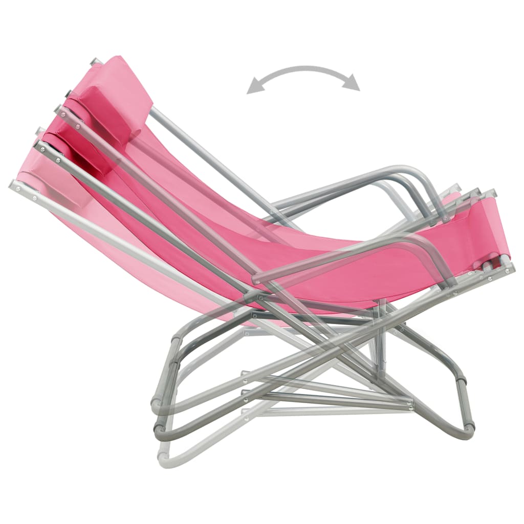 Sedie a Dondolo 2 pz in Acciaio Rosa | homemem39