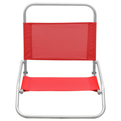 Sedie da Spiaggia Pieghevoli 2 pz in Tessuto Rosso - homemem39
