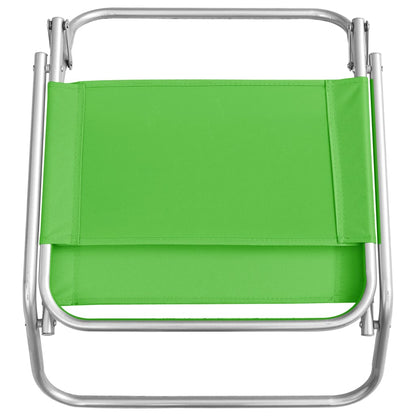Folding Beach Chairs 2 pcs Green in Fabric