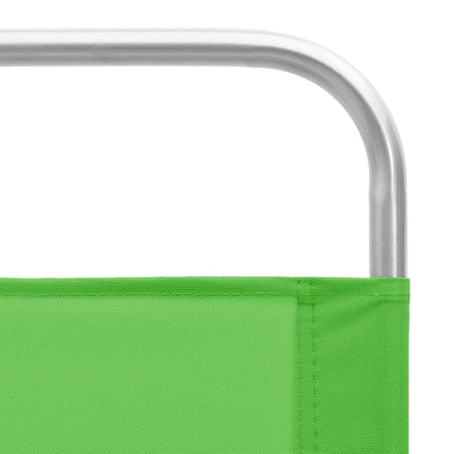 Folding Beach Chairs 2 pcs Green in Fabric