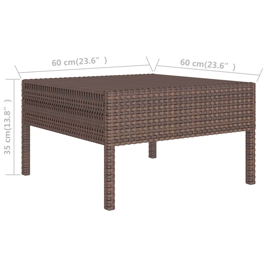 Set Divani da Giardino 2 pz con Cuscini in Polyrattan Marrone