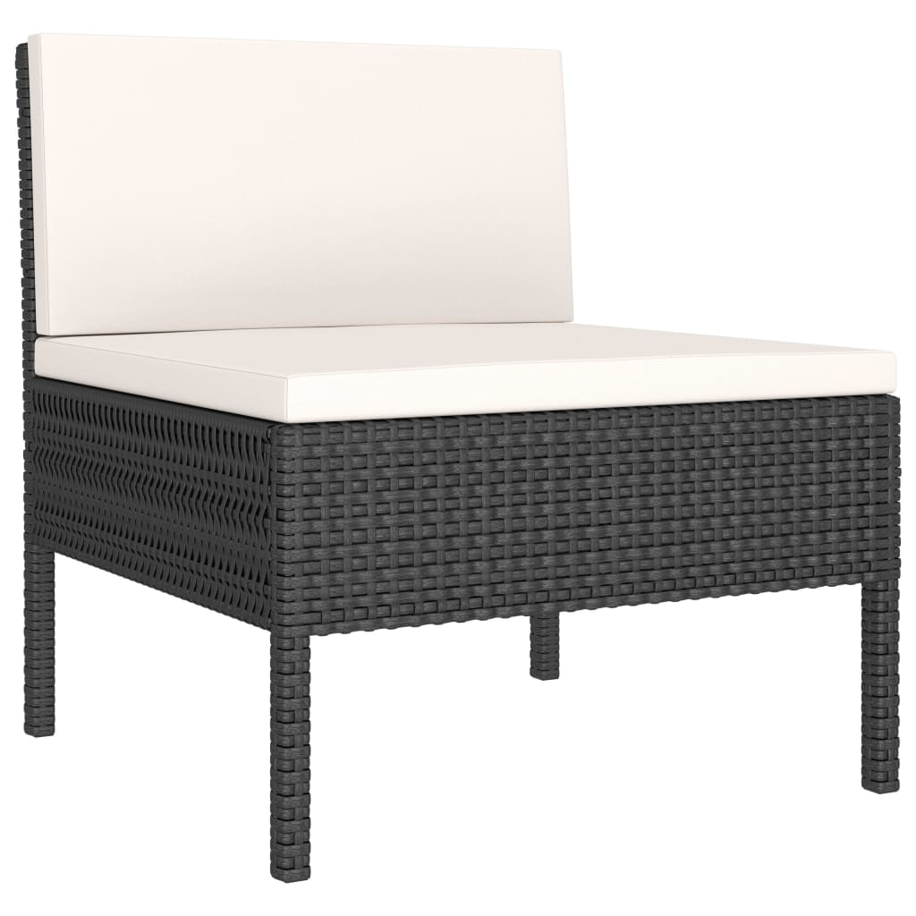 Set Divani da Giardino 2 pz con Cuscini in Polyrattan Nero | homemem39