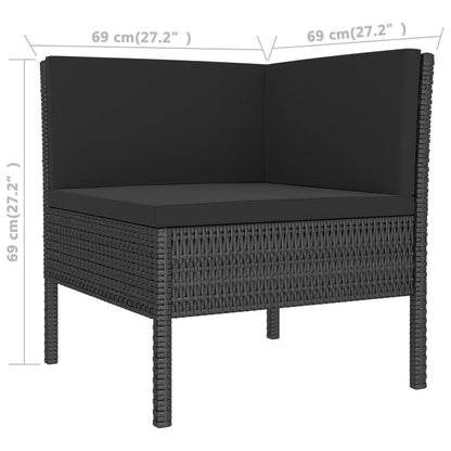 Set Divani da Giardino 2 pz con Cuscini in Polyrattan Nero | homemem39