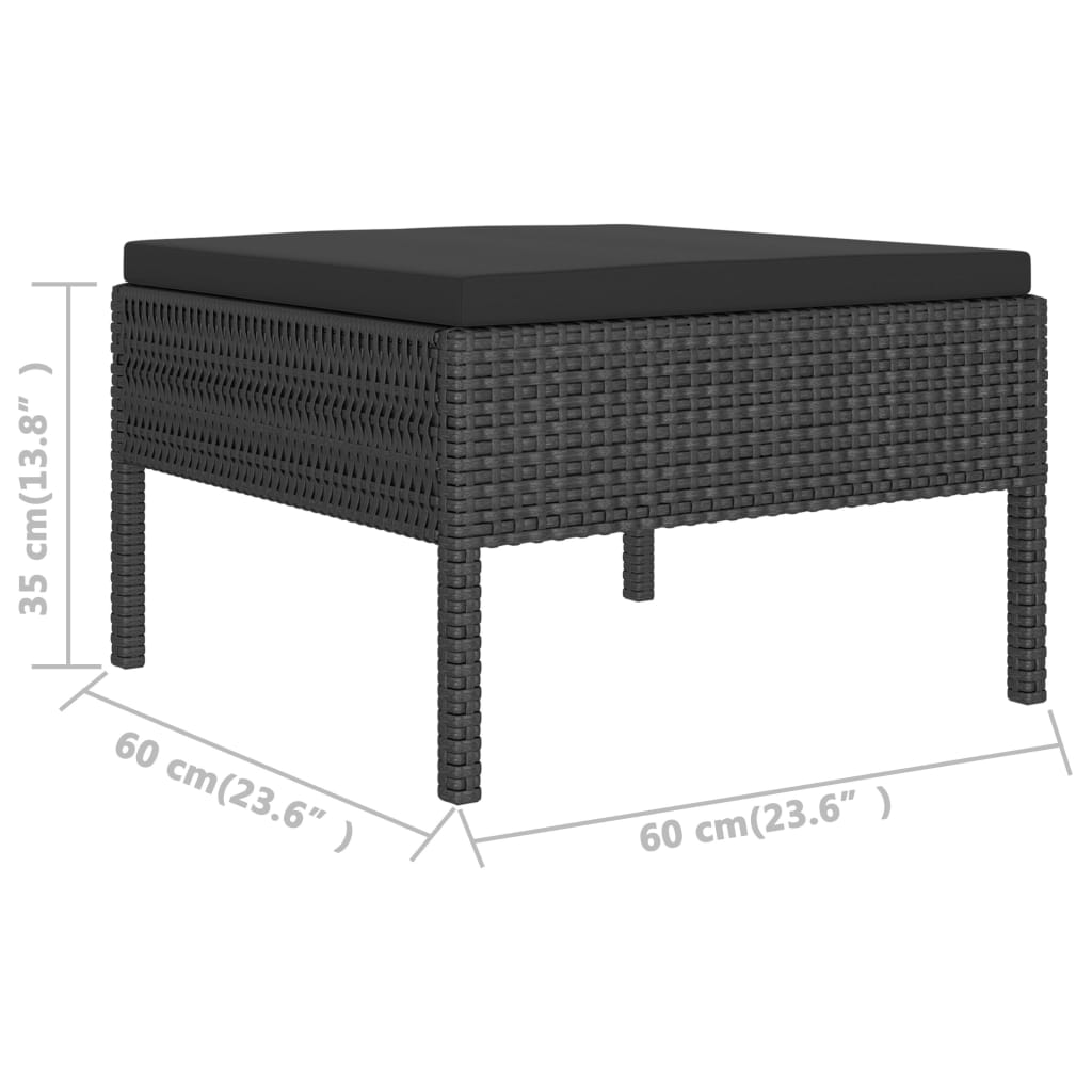 Set Divani da Giardino 2 pz con Cuscini in Polyrattan Nero | homemem39
