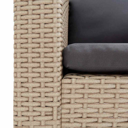 Divano da Giardino a 2 Posti con Cuscini in Polyrattan Beige