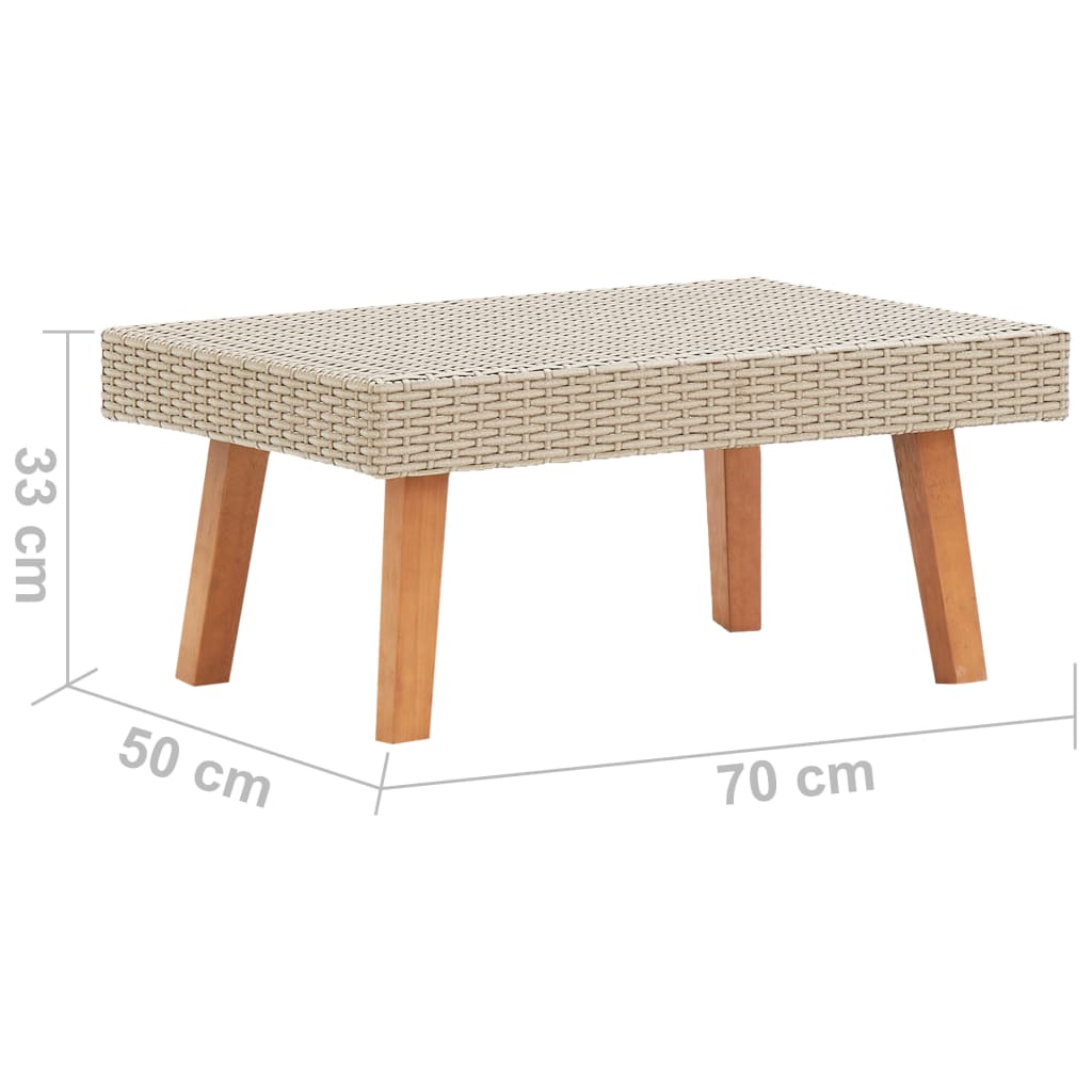 Tavolino da Giardino in Polyrattan Beige - homemem39