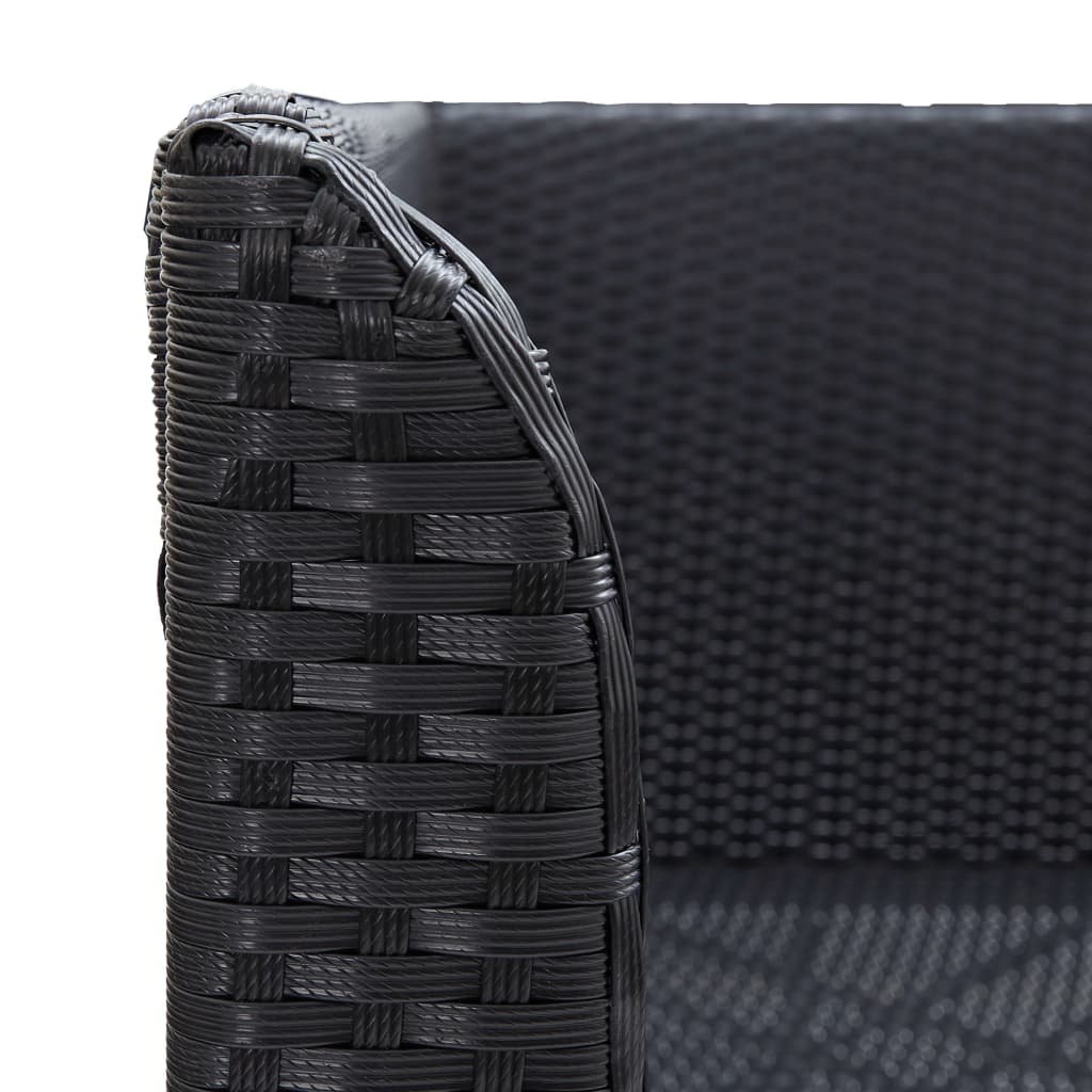 Divani Angolari da Giardino 2 pz in Polyrattan Nero | homemem39