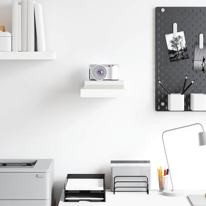 Scaffale a Parete Bianco Lucido 23x23,5x3,8 cm in MDF | homemem39