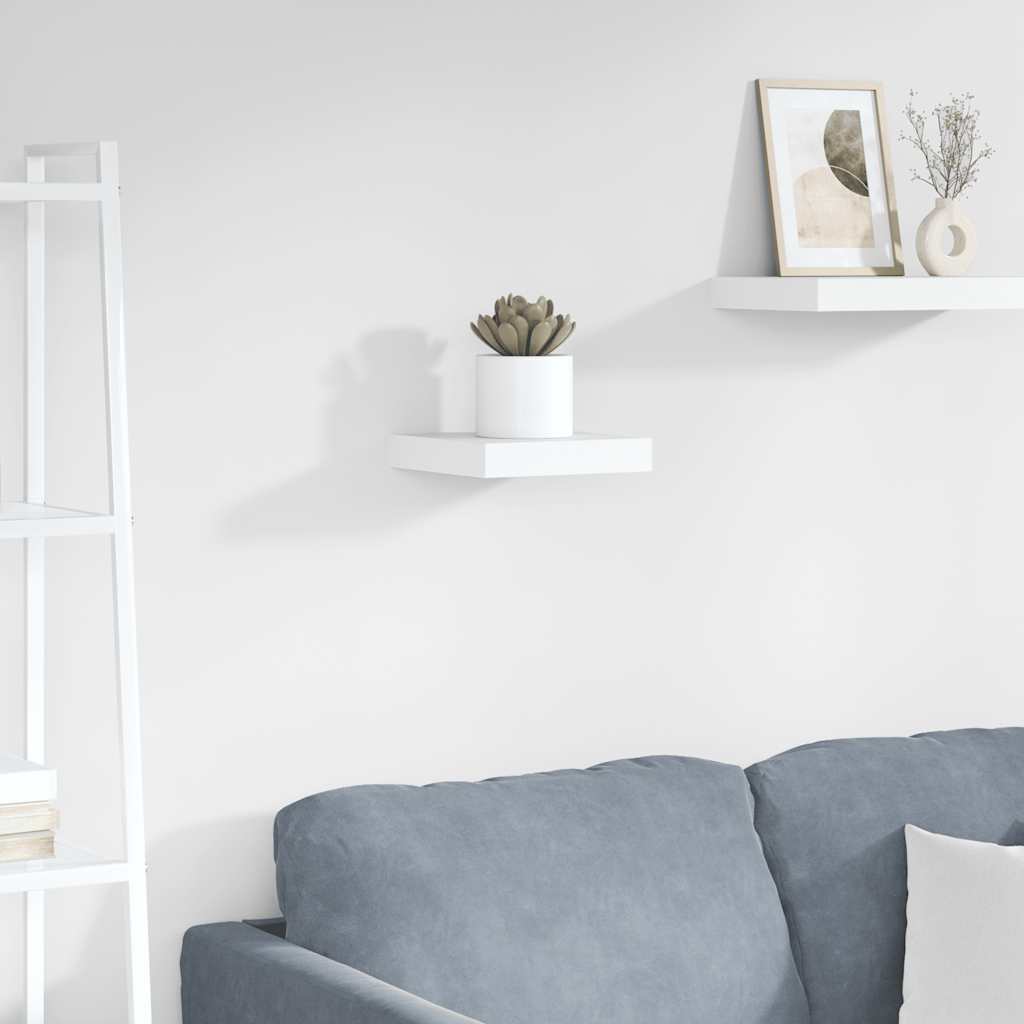 Scaffale a Parete Bianco Lucido 23x23,5x3,8 cm in MDF | homemem39